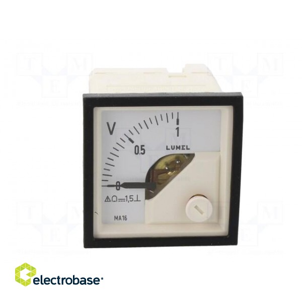 Voltmeter | on panel | VDC: 0÷1V | Class: 1.5 | Umax: 600V | Length: 42mm фото 10