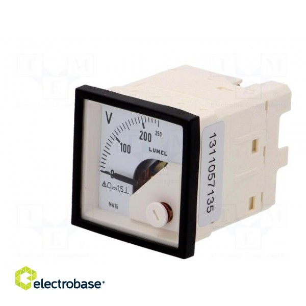Voltmeter | on panel | VDC: 0÷250V | Class: 1.5 | Umax: 600V | 48x48mm image 3