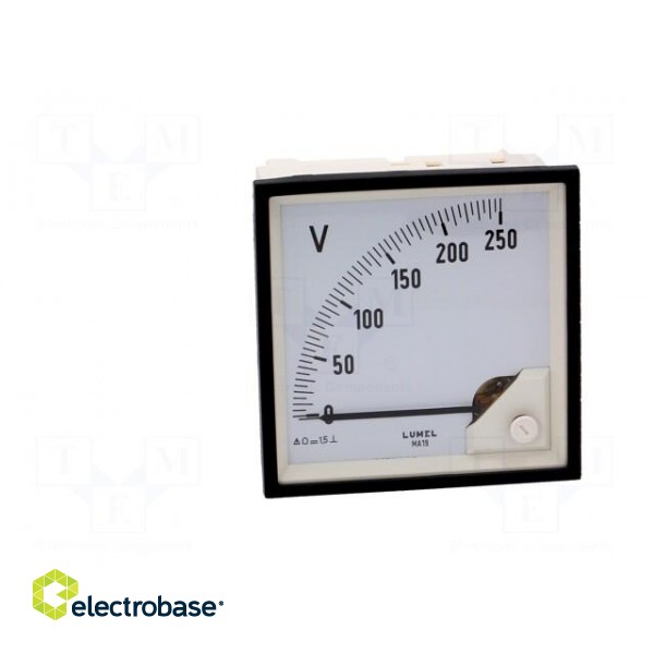 Voltmeter | on panel | VDC: 0÷250V | Class: 1.5 | Umax: 600V | 96x96mm paveikslėlis 9