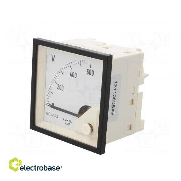 Voltmeter | on panel | VDC: 0÷600V | Class: 1.5 | Umax: 600V | 72x72mm image 2