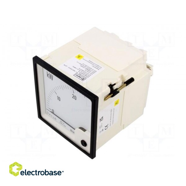 Meter: power | analogue,mounting | on panel | 40/1A | 400/230V | 0÷25kW фото 1
