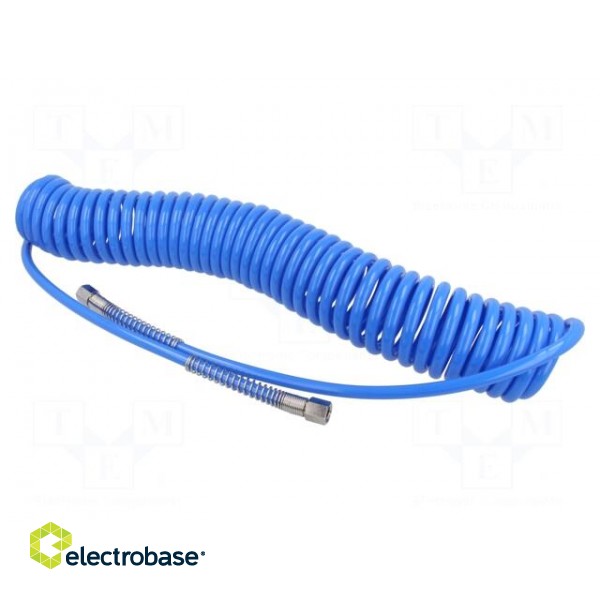 Compressed air hose | coiled | Connection: 1/4" | L: 9m | Øint: 6.5mm