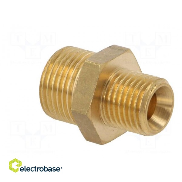 Double nipple | reducing | brass | Ext.thread: 1/4" + 3/8" image 4