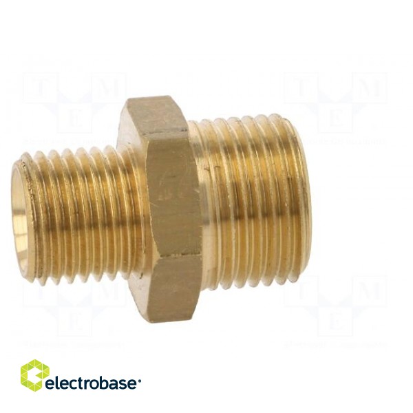 Double nipple | reducing | Mat: brass | Ext.thread: 1/4" /  3/8" image 7