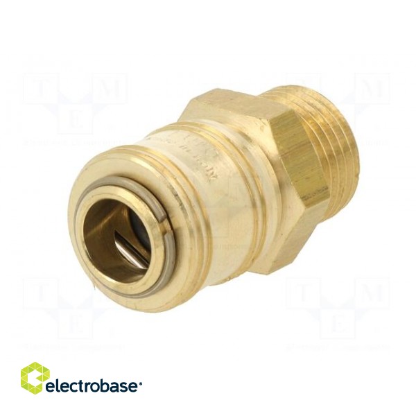Quick connection coupling EURO | brass | Ext.thread: 1/2" image 2