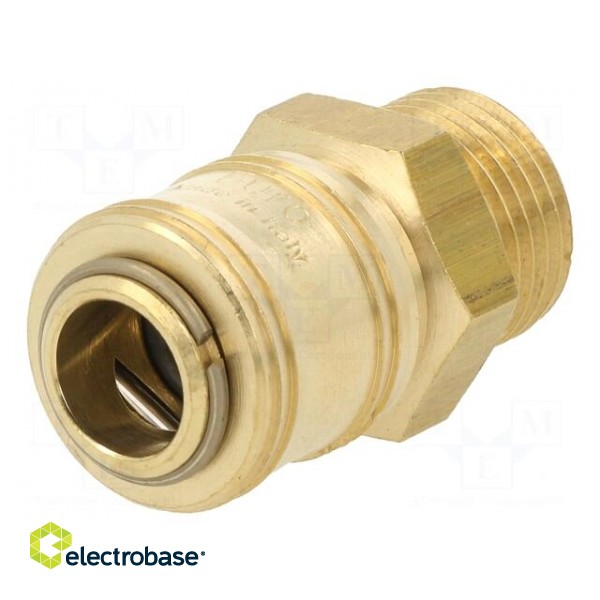 Quick connection coupling EURO | brass | Ext.thread: 1/2" image 1