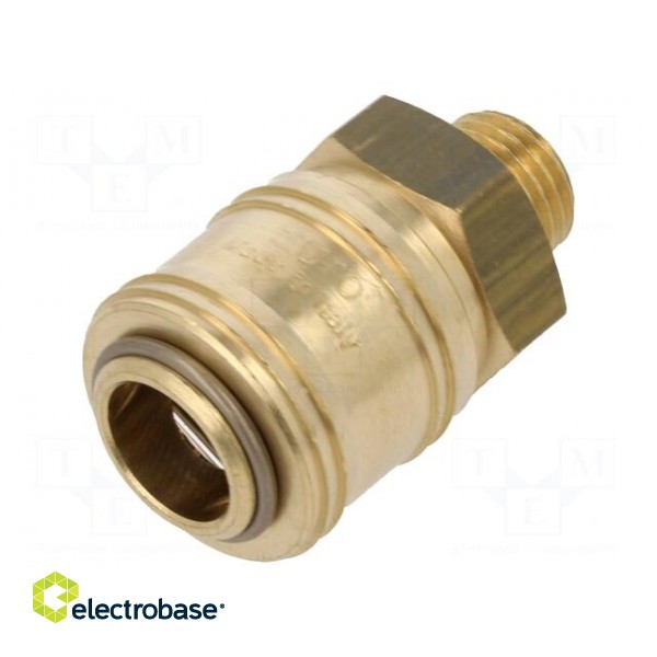 Quick connection coupling EURO | brass | Ext.thread: 1/4" image 1