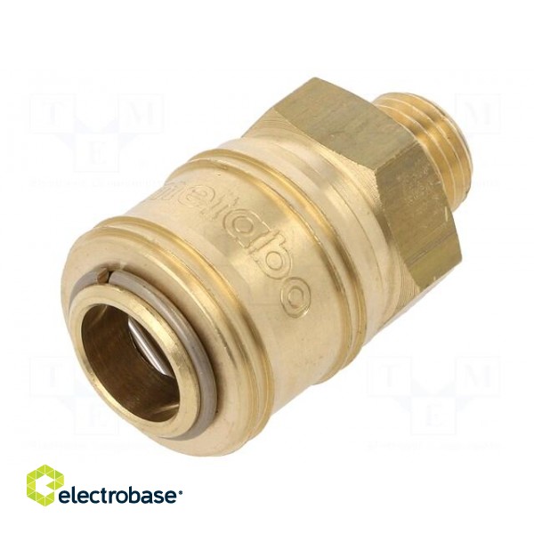 Quick connection coupling EURO | Mat: brass | Ext.thread: 1/4" фото 1