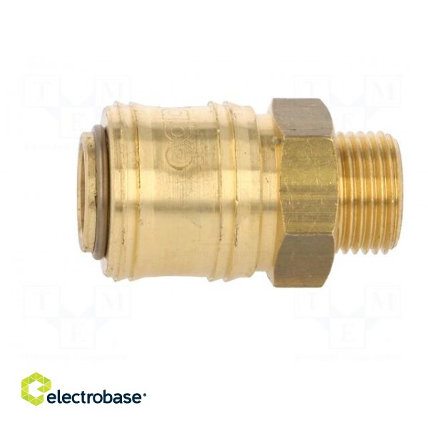 Quick connection coupling EURO | Mat: brass | Ext.thread: 3/8" фото 3