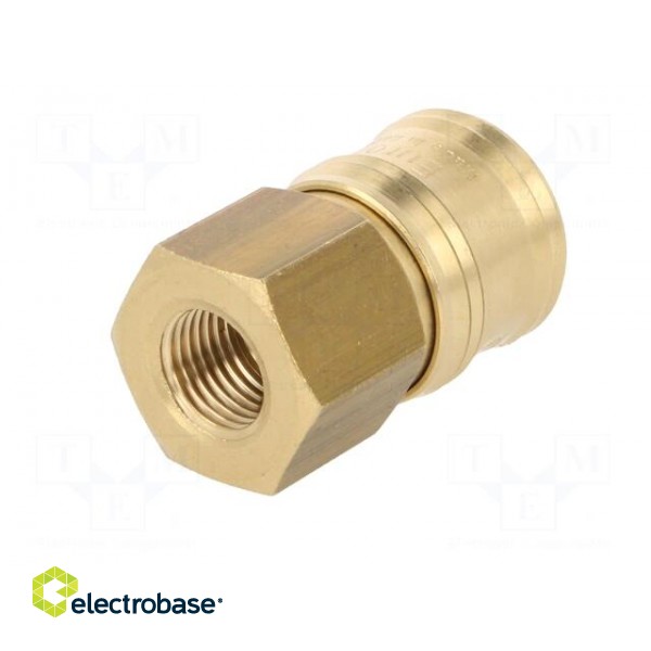 Quick connection coupling EURO | Mat: brass | Int.thread: 1/4" image 2