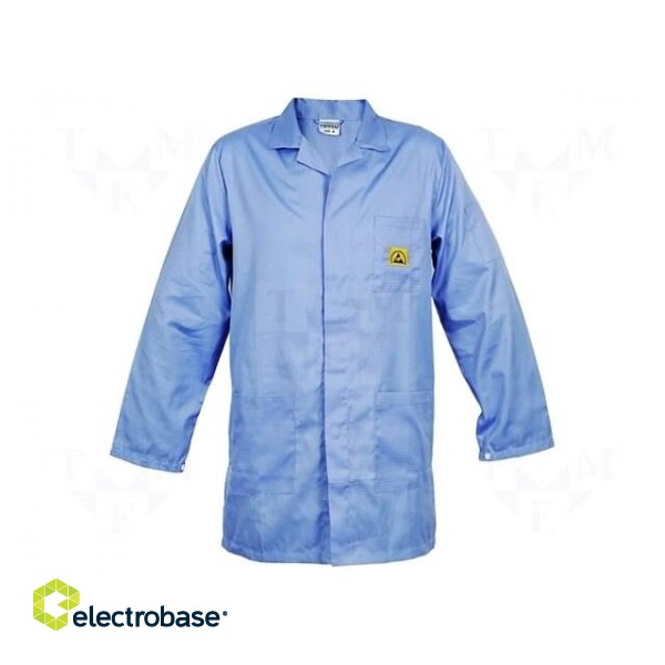 Coat | ESD | S (unisex) | cotton,polyester,carbon fiber | blue