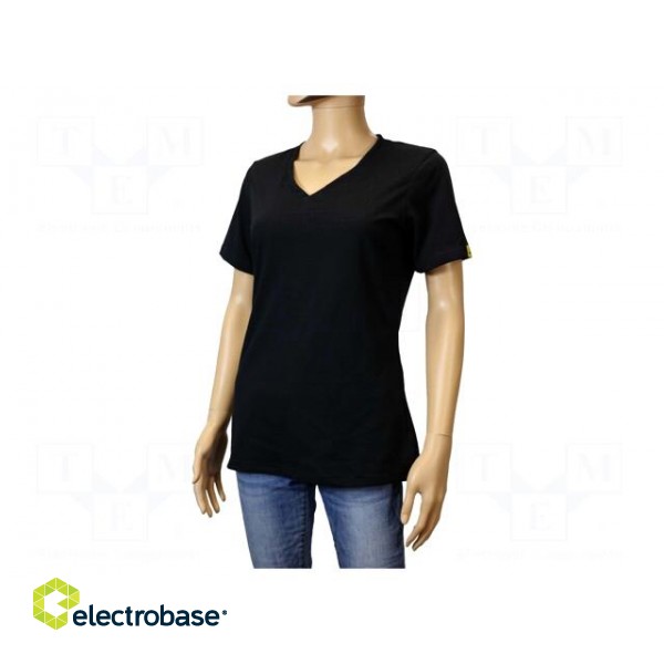 T-shirt | ESD | women's,S | cotton,polyester,carbon fiber | black