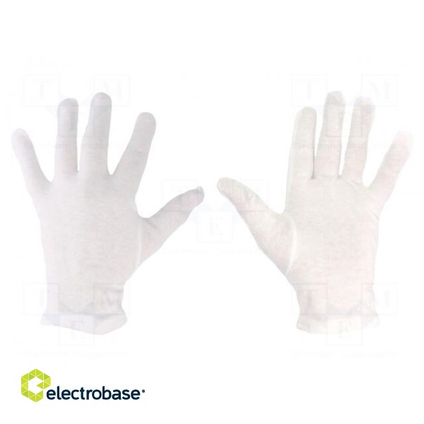 Protective gloves | ESD | L | Features: Breathable fabric | cotton