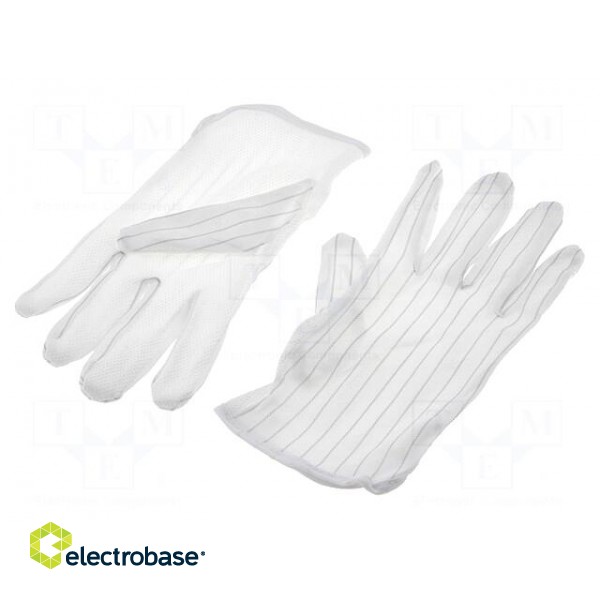Protective gloves | ESD | L | polyester fabric | 