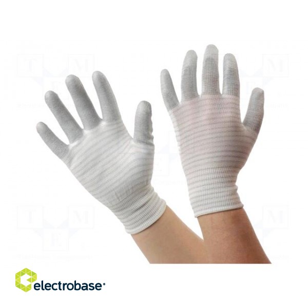 Protective gloves | ESD | S | polyamide,polyurethane,carbon fiber paveikslėlis 1