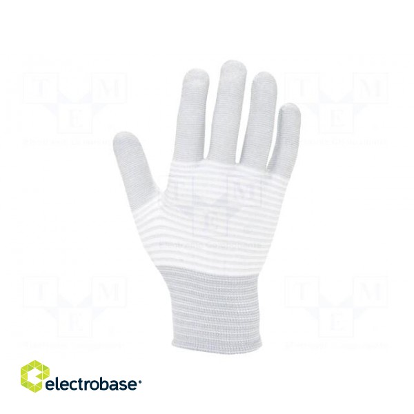 Protective gloves | ESD | M | Features: dissipative | white-gray
