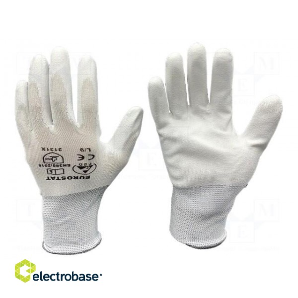 Protective gloves | ESD | L | white | 