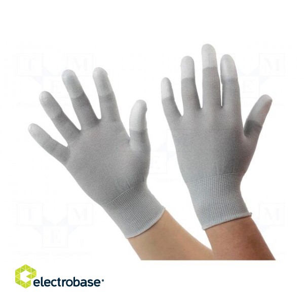 Protective gloves | ESD | S | polyamide,polyurethane,carbon fiber фото 1