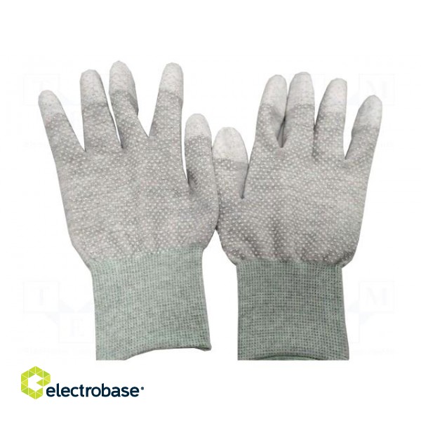 Protective gloves | ESD | XL | copper,polyamide | grey | 