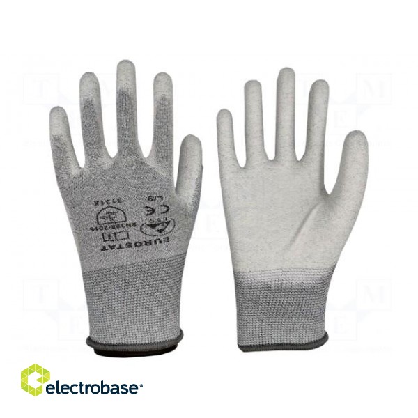Protective gloves | ESD | M | grey | 
