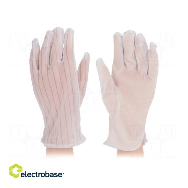 Protective gloves | ESD | S | 10set | polyester,conductive fibers