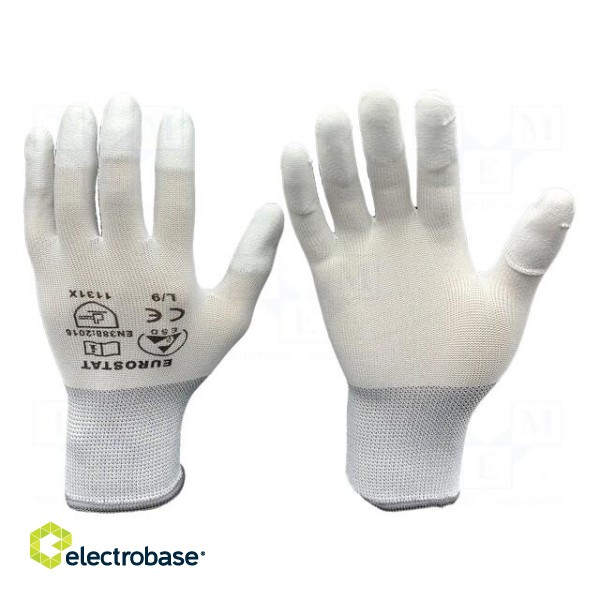 Protective gloves | ESD | S | white | 