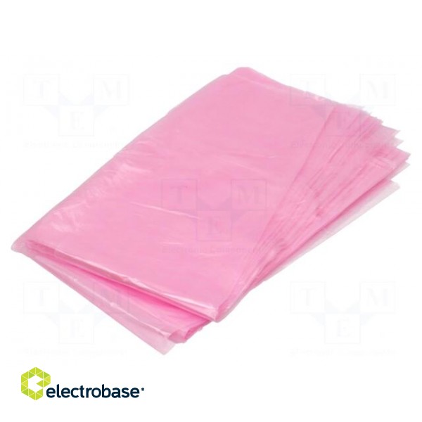 Waste bag | ESD | 23um | 40l | 10pcs | polyetylene | pink image 1