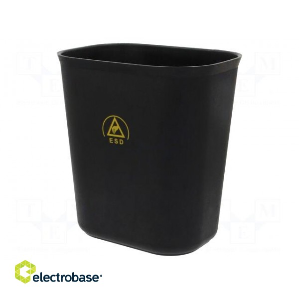 Waste bin | ESD | 280x220x310mm | 16l | polypropylene | black