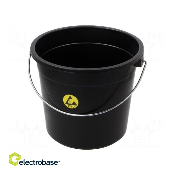 Waste bin | ESD | 290x250mm | 14l | Mat: polypropylene | black