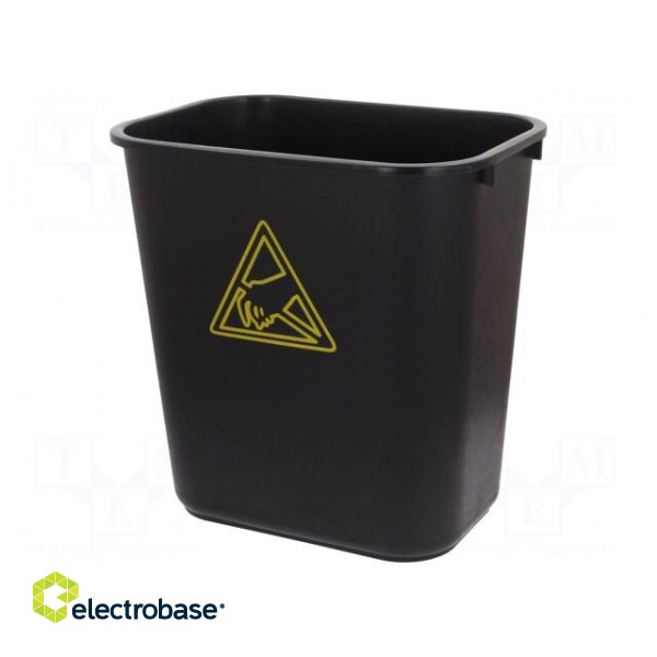 Waste bin | ESD | 370x260x380mm | 35l | polypropylene | black