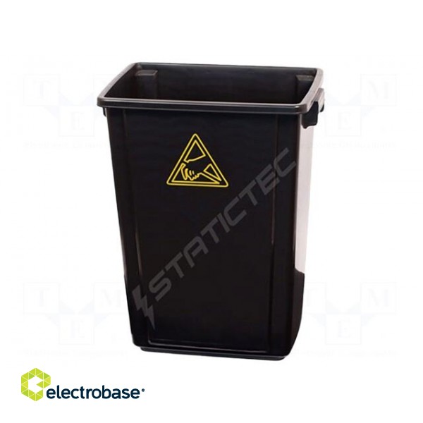Waste bin | ESD | 460x310x600mm | 60l | polypropylene | black