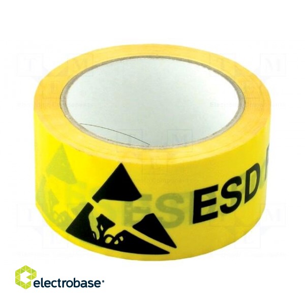 Awareness tape | ESD | L: 33m | W: 50mm | Thk: 95um | PVC