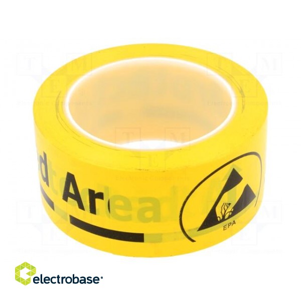 Awareness tape | ESD | L: 33m | W: 50mm | Features: antistatic | PVC