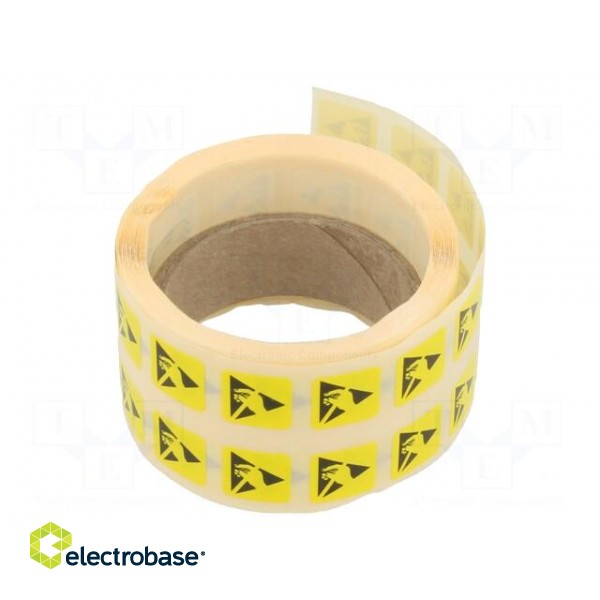 Self-adhesive label | ESD | 12.5x12.5mm | 1000pcs | yellow