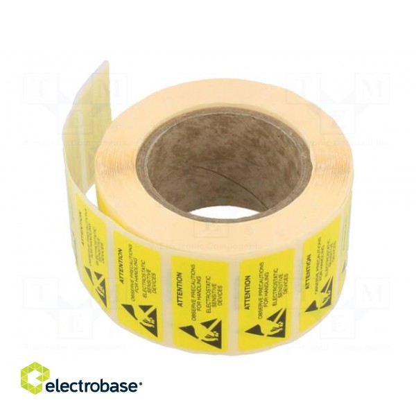 Self-adhesive label | ESD | 16x40mm | 1000pcs | yellow