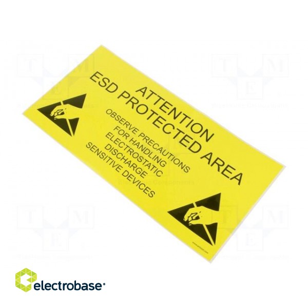 Self-adhesive label | ESD | 300x150mm | yellow-black