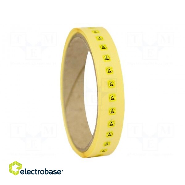 Self-adhesive label | ESD | 5x5mm | 1000pcs | reel | yellow-black