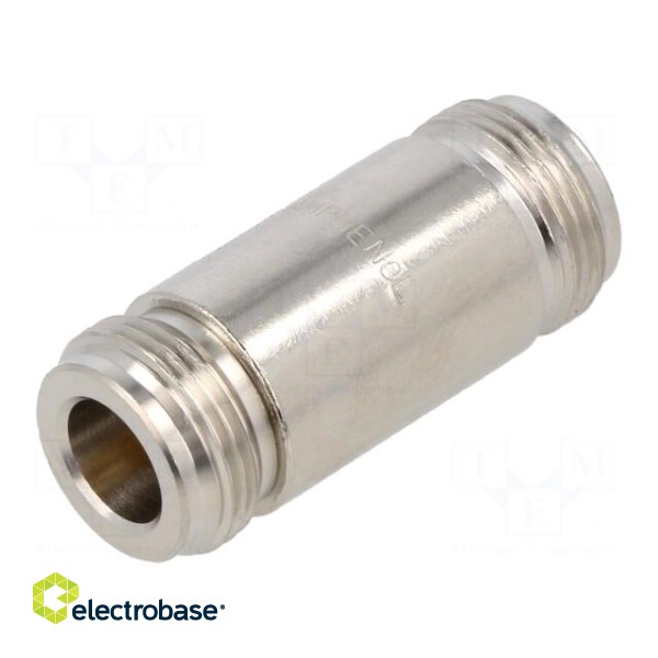Adapter | N female,both sides | Insulation: PTFE | 50Ω | Mat: brass image 1