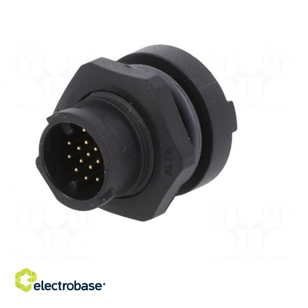 Connector: circular | socket | male | straight | THT | Mat: plastic | IP68 paveikslėlis 2