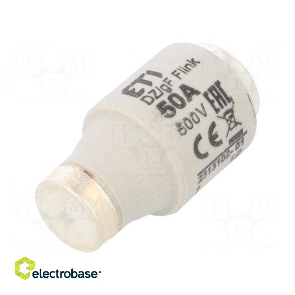 Fuse: fuse | quick blow | 50A | 500VAC | 500VDC | ceramic | DIII | D