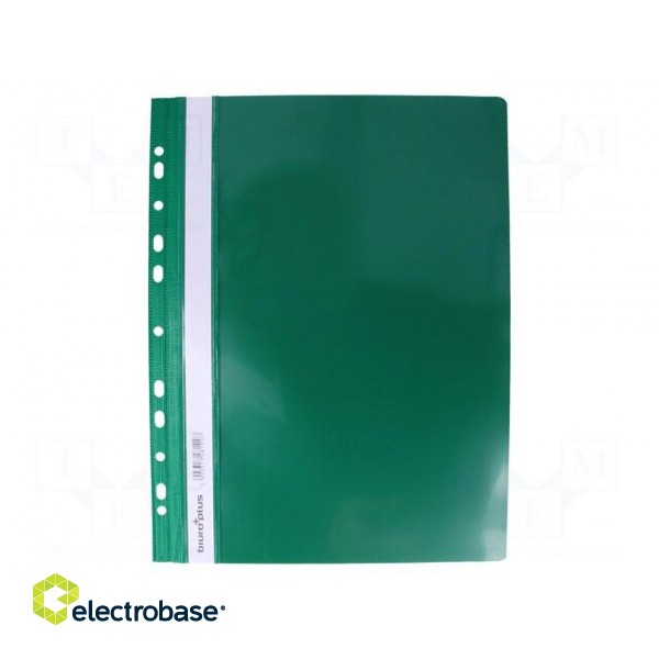 Document wallet | with holes | A4 | green | Mat: PVC image 1