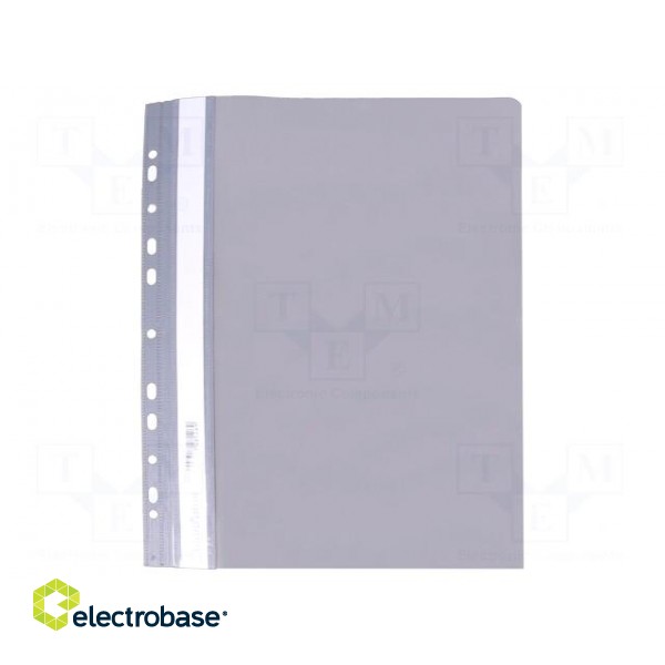 Document wallet | with holes | A4 | grey | Mat: PVC image 1