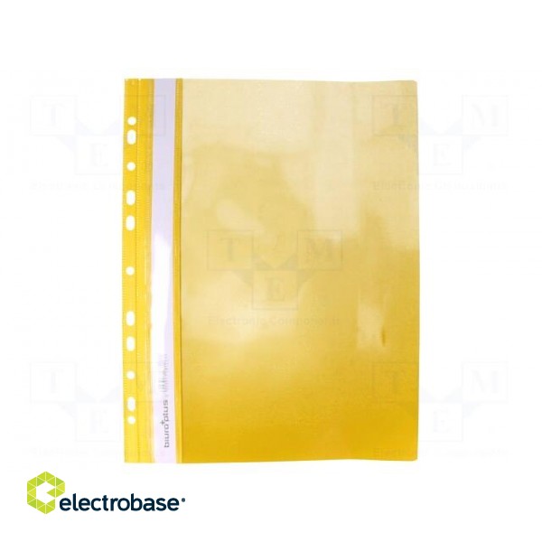 Document wallet | with holes | A4 | yellow | Mat: PVC image 1