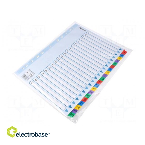 File dividers numbered | Marking: 1-20