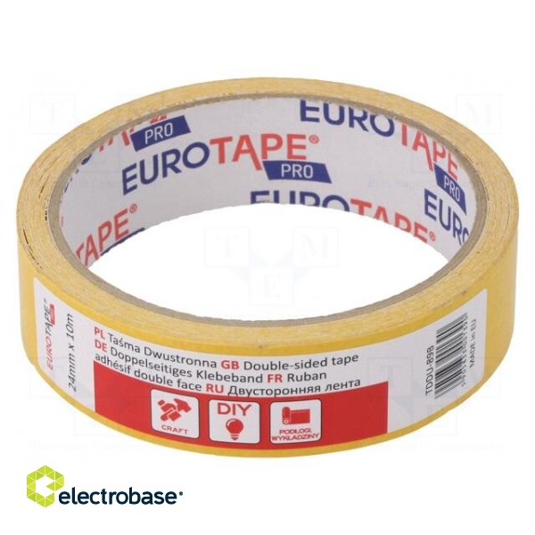 Fastening tape | double-sided | W: 24mm | L: 10m | Adhesive: acrylic