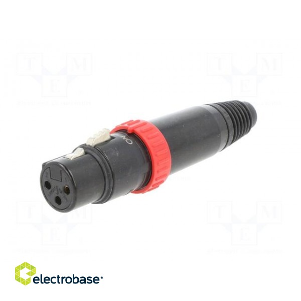 Plug | XLR | female | PIN: 3 | straight | for cable | soldering | 16A | FXS image 2