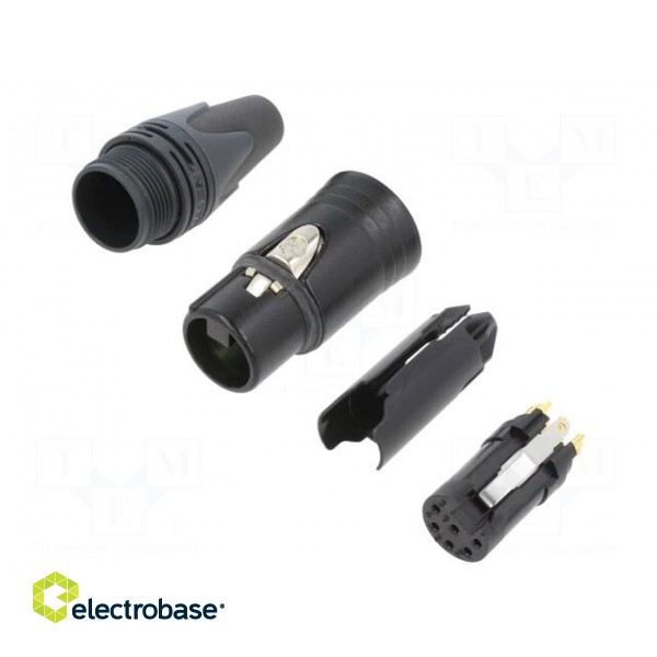 Plug | XLR | female | PIN: 6 | straight | for cable | soldering | 7.5A | XX image 1