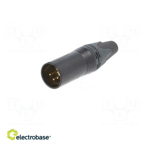 Plug | XLR | male | PIN: 4 | straight | for cable | soldering | 10A | 16AWG paveikslėlis 2