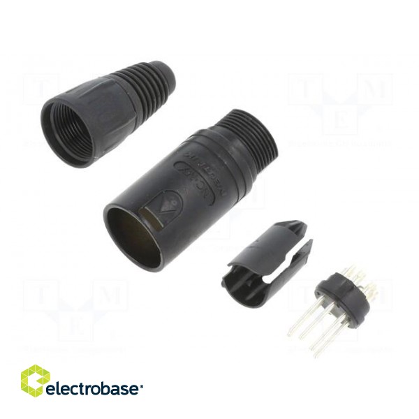 Plug | XLR | male | PIN: 5 | straight | for cable | zinc die-cast | 3.5÷8mm image 1