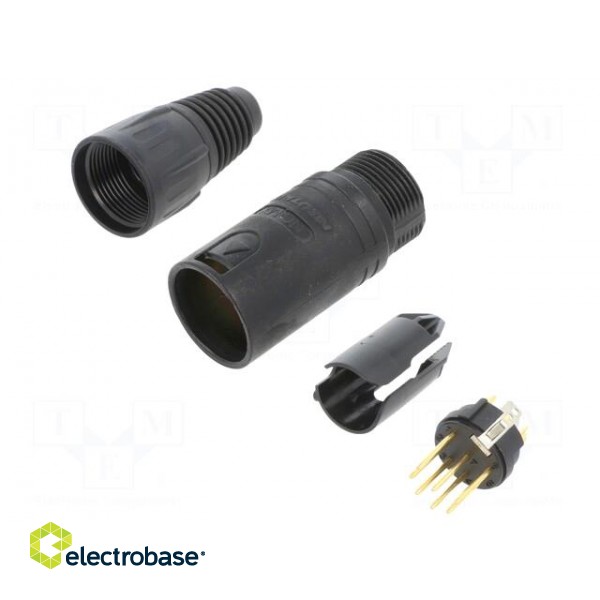 Plug | XLR | male | PIN: 7 | straight | for cable | zinc die-cast | 3.5÷8mm